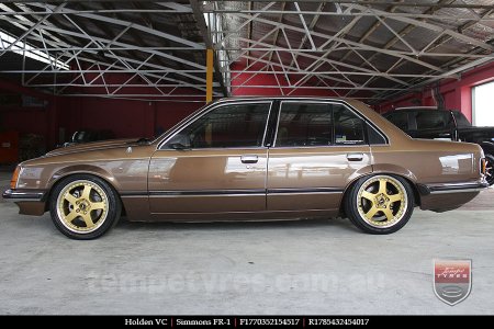 17x7.0 17x8.5 Simmons FR-1 Gold on HOLDEN COMMODORE VC