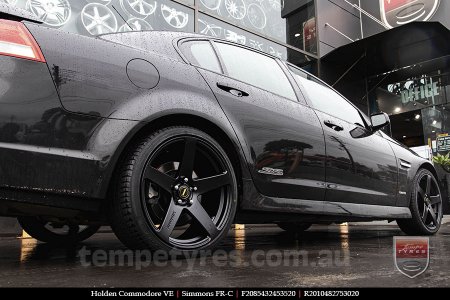 20x8.5 20x10 Simmons FR-C Satin Black NCT on HOLDEN COMMODORE VE