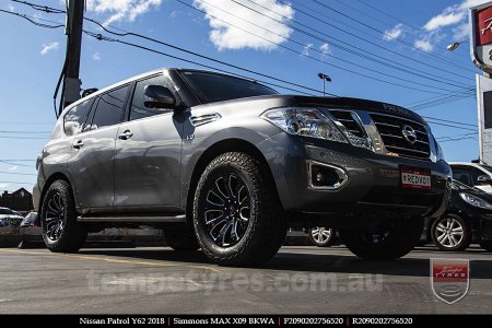 20x9.0 Simmons MAX X09 BKWA on NISSAN PATROL