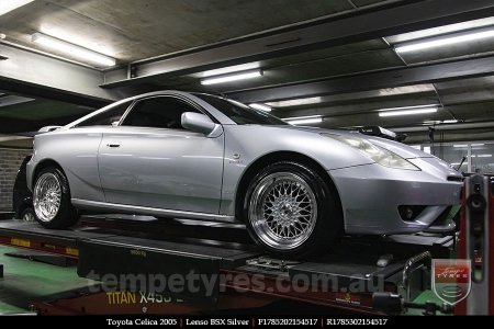 17x8.5 Lenso BSX Silver on TOYOTA CELICA