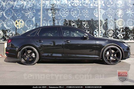 20x8.5 20x10 Simmons FR-C Satin Black NCT on AUDI A4