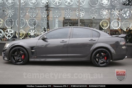 20x8.5 20x10 Simmons FR-C Satin Black NCT on HOLDEN COMMODORE VE