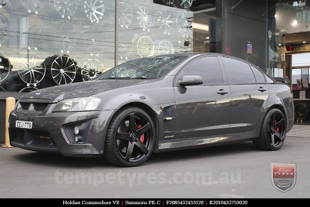 20x8.5 20x10 Simmons FR-C Satin Black NCT on HOLDEN COMMODORE VE