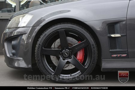 20x8.5 20x10 Simmons FR-C Satin Black NCT on HOLDEN COMMODORE VE