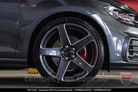 19x8.0 19x9.0 Simmons FR-CS Satin Black NCT on VW GOLF