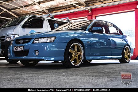 19x8.5 19x9.5 Simmons FR-1 Gold on HOLDEN COMMODORE VZ