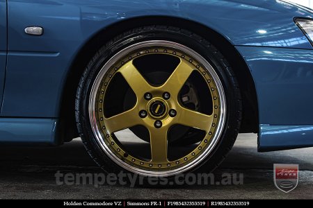 19x8.5 19x9.5 Simmons FR-1 Gold on HOLDEN COMMODORE VZ