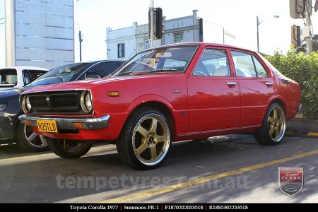 18x7.0 18x8.5 Simmons FR-1 Gold on TOYOTA COROLLA