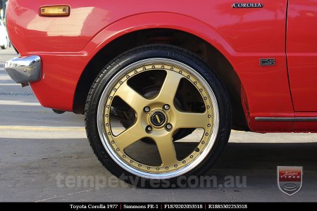 18x7.0 18x8.5 Simmons FR-1 Gold on TOYOTA COROLLA