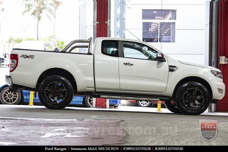 20x9.5 Simmons MAX X05 DCFOY on FORD RANGER 