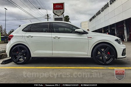 19x8.0 19x9.0 Simmons FR-C Matte Black NCT on VW POLO