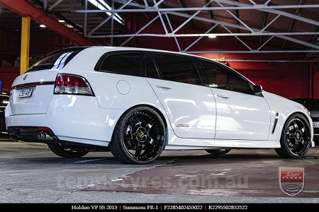 22x8.5 22x9.5 Simmons FR-1 Full Gloss Black on HOLDEN COMMODORE VF