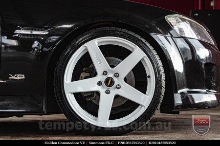 20x8.5 20x10 Simmons FR-C Full White NCT on HOLDEN COMMODORE VE