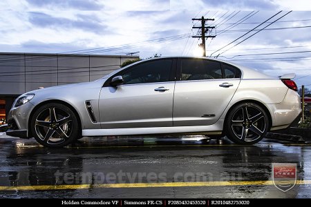 20x8.5 20x10 Simmons FR-CS Satin Black NCT  on HOLDEN COMMODORE VF