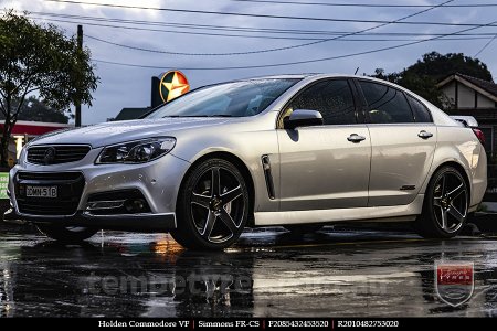 20x8.5 20x10 Simmons FR-CS Satin Black NCT  on HOLDEN COMMODORE VF