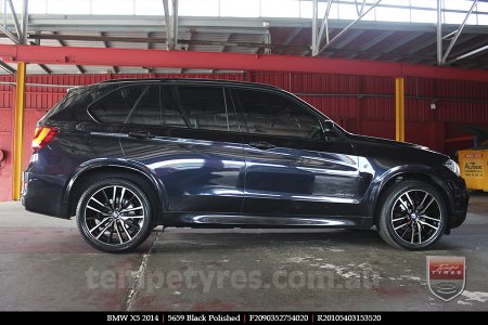 20x9.0 20x10.5 5659 Black Polished on BMW X5