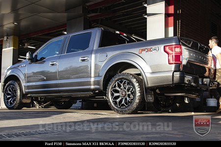 20x9.0 Simmons MAX X11 BKWAA on FORD F150