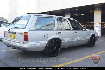 20x8.5 20x9.5 Simmons FR-1 Satin Black on HOLDEN COMMODORE VL