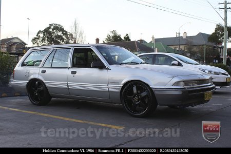 20x8.5 20x9.5 Simmons FR-1 Satin Black on HOLDEN COMMODORE VL