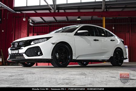 18x8.5 18x9.5 Simmons FR-1 Satin Black on HONDA CIVIC