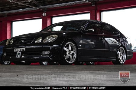 19x8.5 19x9.5 Simmons FR-1 Silver on TOYOTA ARISTO