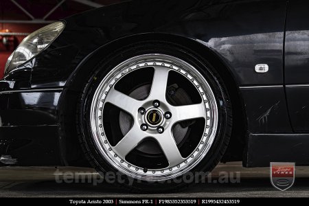 19x8.5 19x9.5 Simmons FR-1 Silver on TOYOTA ARISTO