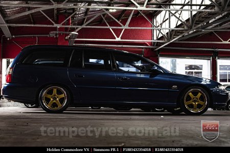 18x8.5 18x9.5 Simmons FR-1 Gold on HOLDEN COMMODORE VX