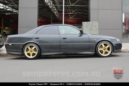 18x8.5 18x9.5 Simmons FR-1 Gold on TOYOTA CHASER