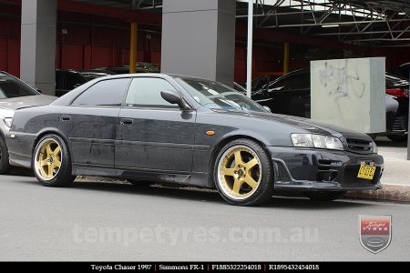 18x8.5 18x9.5 Simmons FR-1 Gold on TOYOTA CHASER