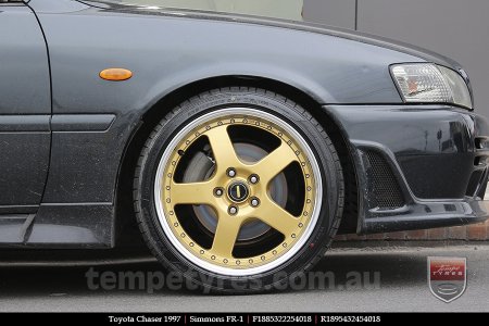 18x8.5 18x9.5 Simmons FR-1 Gold on TOYOTA CHASER