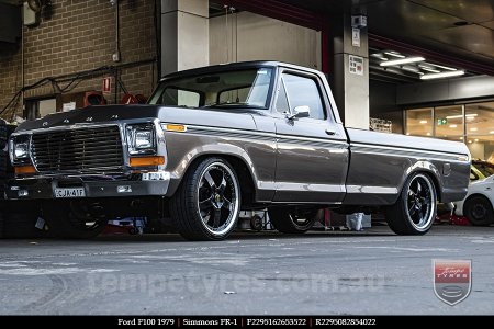 22x8.5 22x9.5 Simmons FR-1 Gloss Black Mirror Lip on FORD F100 