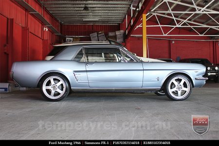 18x7.0 18x8.5 Simmons FR-1 Silver on FORD MUSTANG