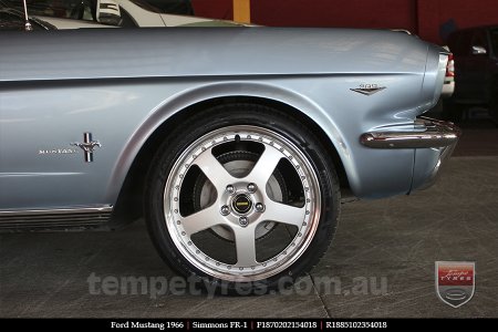 18x7.0 18x8.5 Simmons FR-1 Silver on FORD MUSTANG