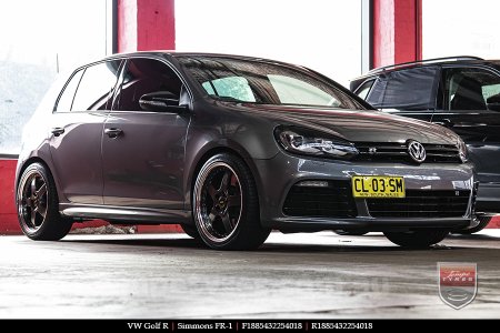 18x8.5 18x9.5 Simmons FR-1 Hyper Dark on VW GOLF R