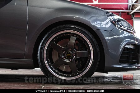 18x8.5 18x9.5 Simmons FR-1 Hyper Dark on VW GOLF R