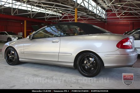 18x8.5 18x9.5 Simmons FR-1 Satin Black on MERCEDES CLK-Class