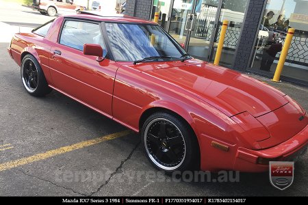 17x7.0 17x8.5 Simmons FR-1 Gloss Black on MAZDA RX7