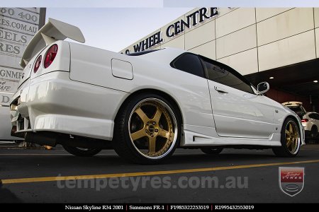 19x8.5 19x9.5 Simmons FR-1 Gold on NISSAN SKYLINE