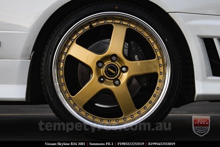 19x8.5 19x9.5 Simmons FR-1 Gold on NISSAN SKYLINE