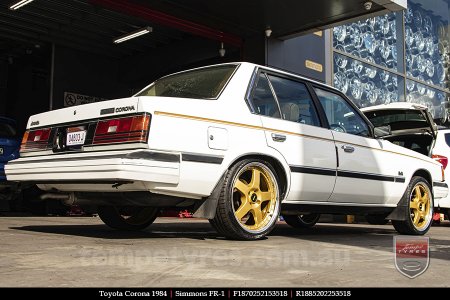 18x7.0 18x8.5 Simmons FR-1 Gold on TOYOTA CORONA