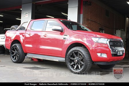 20x9.0 Ballistic Razorback Millworks on FORD RANGER