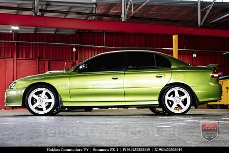 19x8.5 19x9.5 Simmons FR-1 Silver on HOLDEN COMMODORE VY