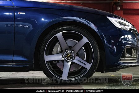 19x8.0 19x9.0 Simmons FR-C Black Tint NCT on AUDI A4