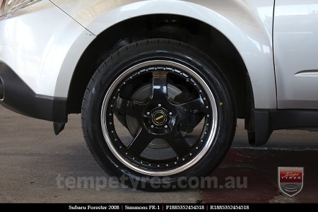 18x8.5 18x9.5 Simmons FR-1 Gloss Black on SUBARU FORESTER