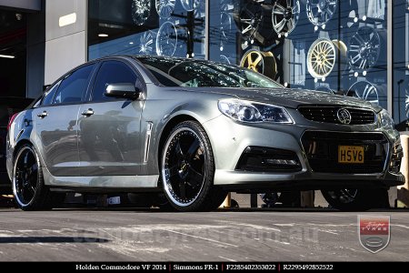 22x8.5 22x9.5 Simmons FR-1 Gloss Black Mirror Lip on HOLDEN COMMODORE VF