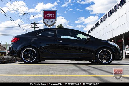 18x8.5 18x9.5 Simmons FR-1 Gloss Black on KIA CERATO