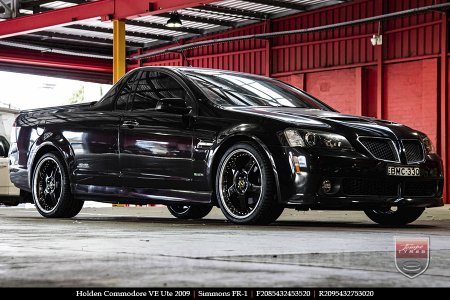 20x8.5 20x9.5 Simmons FR-1 Gloss Black on HOLDEN COMMODORE VE