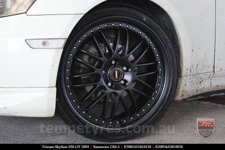 20x8.5 20x9.5 Simmons OM-1 Flat Black on NISSAN SKYLINE 350 GT