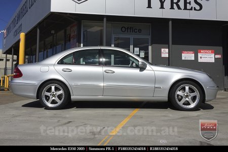 18x8.5 18x9.5 Simmons FR-1 Silver on MERCEDES E-Class