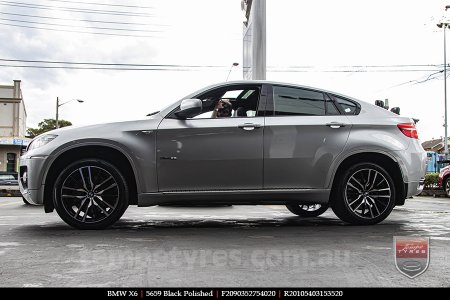 20x9.0 20x10.5 5659 Black Polished on BMW X6